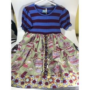 Matilda Jane Maggie at Tea Dress Heart Soul Pride Character Counts Girls Size 8
